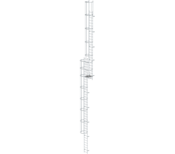 Mult-fl.vert. ladder w.back prot, br. alu 17.16 m | © MUNK GmbH