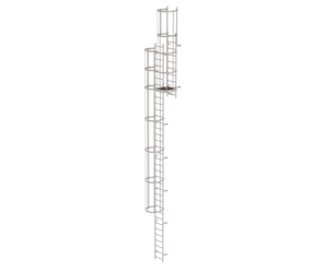 Multi.fl. vertical ladder w.bk prot.st.st.11.84m | © MUNK GmbH