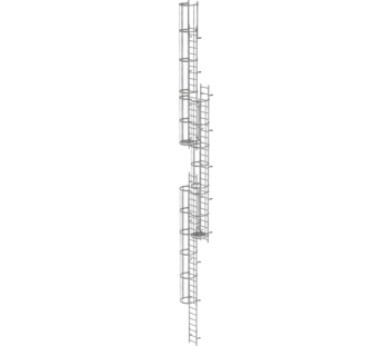 Mult-fl.vert. ladder w.back prot, gal.stl. 16.32 m | © MUNK GmbH