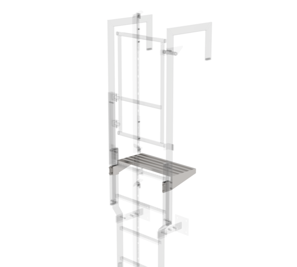 Ausstiegstritt Edelstahl 620mm, Spaltmaß 300mm | © MUNK GmbH