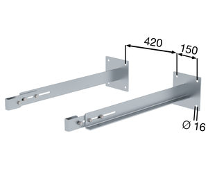 Special wall anchor, rigid, st. steel 800-900mm | © MUNK GmbH