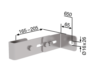 Wandhalter verstellbar Edelstahl 165-205mm | © MUNK GmbH