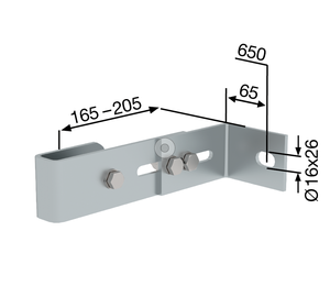 Wandhalter Stahl-verzinkt, verstellbar 165-205mm | © MUNK GmbH