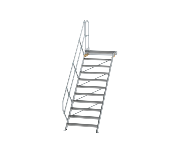 Stairs w. plat. 45° st.wid. 1,000 mm, 11 st, gr.al | © MUNK GmbH