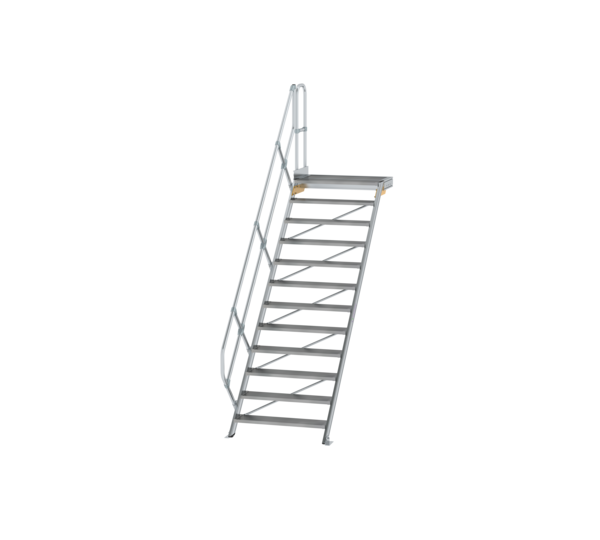 Stairs w. plat. 45° st.wid. 1,000 mm, 12 st, gr.al | © MUNK GmbH