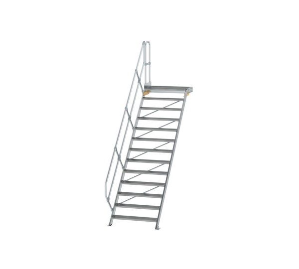 Stairs w. plat. 45° st.wid. 1,000 mm, 13 st, gr.al | © MUNK GmbH