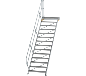 Stairs w. plat. 45° st.wid. 1,000 mm, 14 st, gr.al | © MUNK GmbH