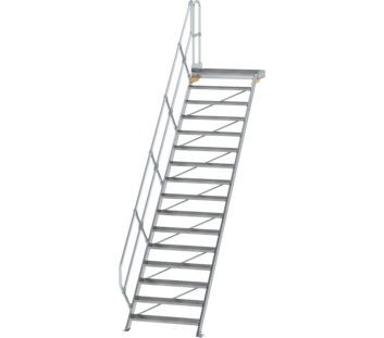 Treppe m. PF 45° St.br. 1000 mm, 16 St., Alu ger. | © MUNK GmbH