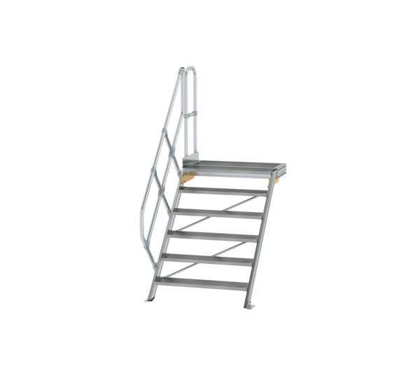 Stairs w. plat. 45° st. wid. 1,000 mm, 6 st, gr.al | © MUNK GmbH