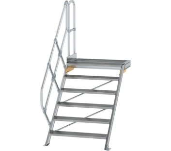 Stairs w. plat. 45° st. wid. 1,000 mm, 6 st, gr.al | © MUNK GmbH