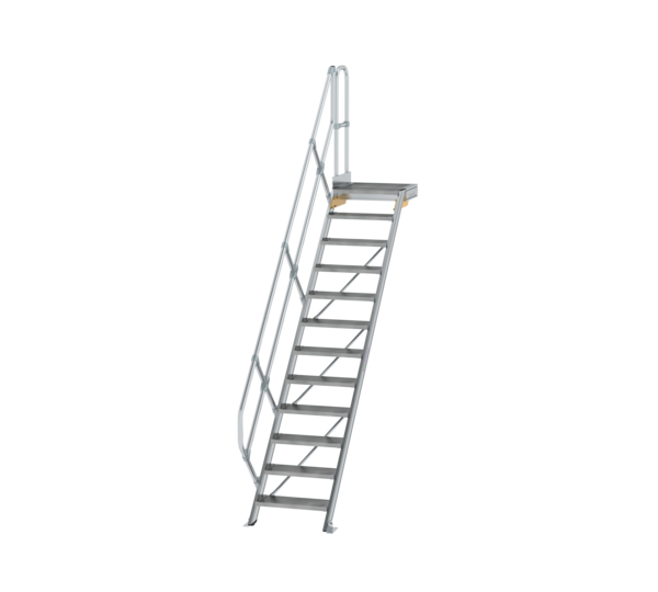 Stairs w. plat. 45° st. wid. 600 mm, 12 st, gr.al | © MUNK GmbH