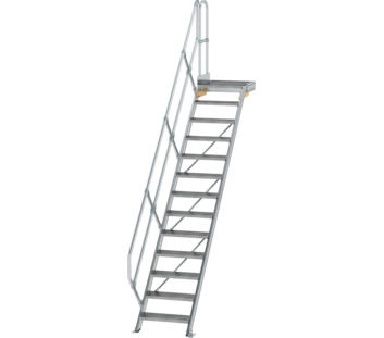 Esc. PF 45° larg. mar. 600 mm, 13 mar., alu strié | © MUNK GmbH