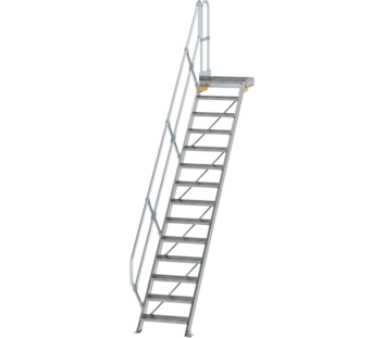 Treppe m. PF 45° St.br. 600 mm, 14 St., Alu ger. | © MUNK GmbH