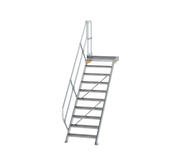 Stairs w. plat. 45° st. wid. 800 mm, 10 st, gr.al | © MUNK GmbH