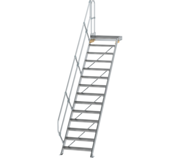 Esc. PF 45° larg. mar. 800 mm, 14 mar., alu strié | © MUNK GmbH