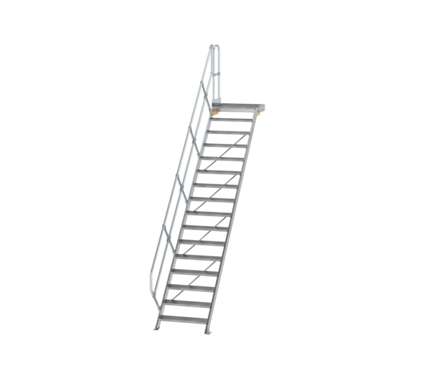 Stairs w. plat. 45° st. wid. 800 mm, 16 st, gr.al | © MUNK GmbH