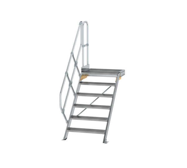 Treppe m. PF 45° St.br. 800 mm, 6 St., Alu ger. | © MUNK GmbH