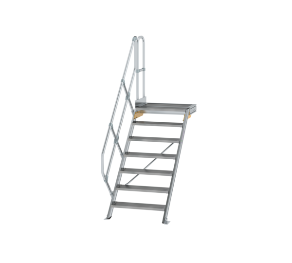 Stairs w. plat. 45° st. wid. 800 mm, 7 st, gr.al | © MUNK GmbH