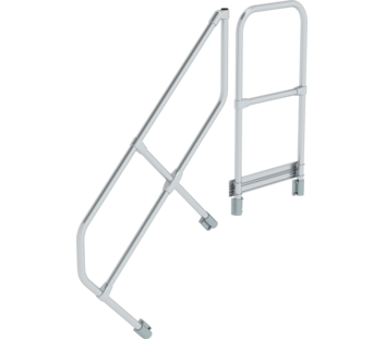 Stairs w. plat. 45° 2nd handrail for 4 steps, 45° | © MUNK GmbH