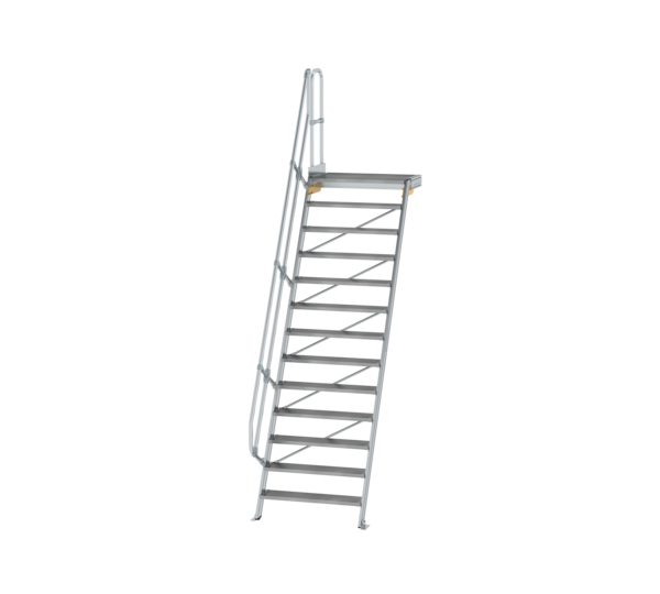 Stairs w. plat. 60° st.wid. 1,000 mm, 13 st, gr.al | © MUNK GmbH