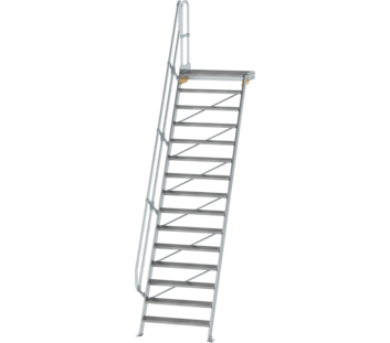 Stairs w. plat. 60° st.wid. 1,000 mm, 15 st, gr.al | © MUNK GmbH