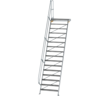 Stairs w. plat. 60° st.wid. 1,000 mm, 16 st, gr.al | © MUNK GmbH