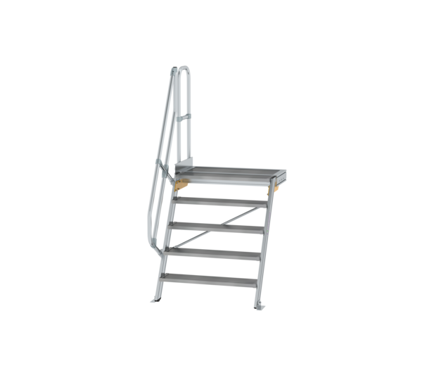 Stairs w. plat. 60° st.wid. 1,000 mm, 5 st, gr.alu | © MUNK GmbH