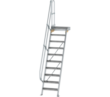 Treppe m. PF 60° St.br. 600 mm, 10 St., Alu ger. | © MUNK GmbH