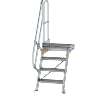 Stairs w. plat. 60° st. wid. 600 mm, 4 st, gr. alu | © MUNK GmbH