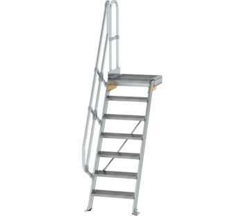 Esc. p-f 60° larg. mar. 600 mm, 7 mar., alu strié | © MUNK GmbH