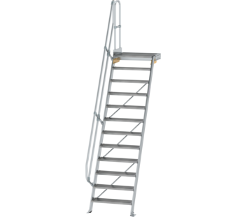 Treppe m. PF 60° St.br. 800 mm, 12 St., Alu ger. | © MUNK GmbH