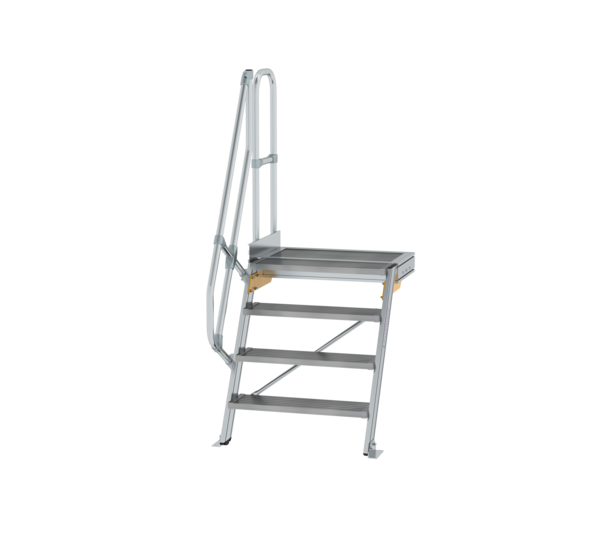 Stairs w. plat. 60° st. wid. 800 mm, 4 st, gr.alu | © MUNK GmbH