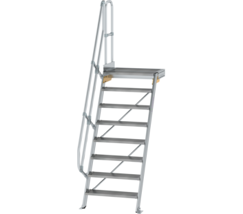 Treppe m. PF 60° St.br. 800 mm, 8 St., Alu ger. | © MUNK GmbH