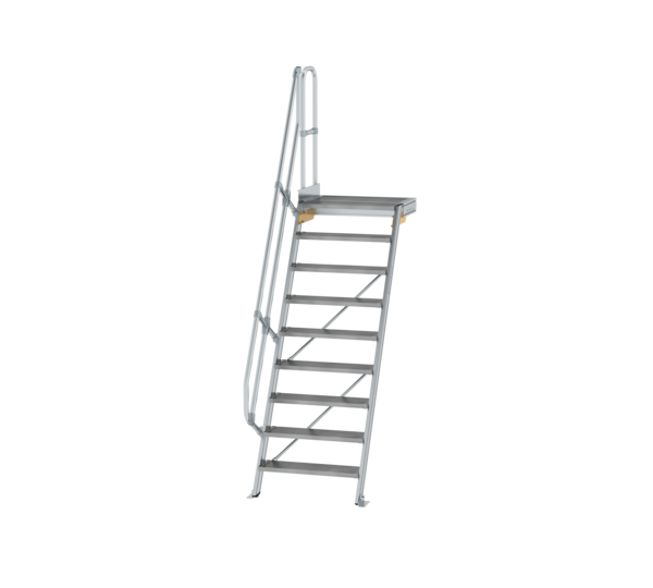 Treppe m. PF 60° St.br. 800 mm, 9 St., Alu ger. | © MUNK GmbH