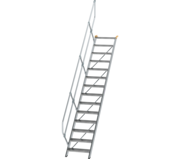 Stairs 45° step width 600 mm, 14 steps, gr. alu | © MUNK GmbH