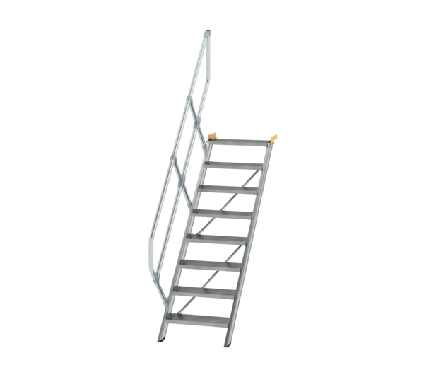 Esc. 45° larg. marche 600 mm, 8 mar., alu strié | © MUNK GmbH