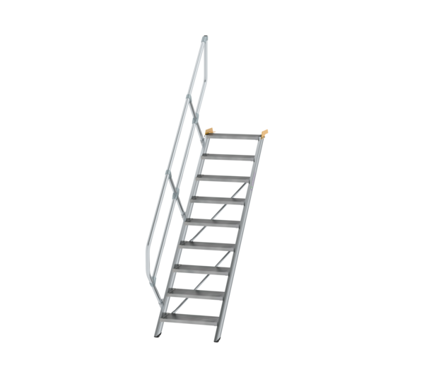 Esc. 45° larg. marche 600 mm, 9 mar., alu strié | © MUNK GmbH