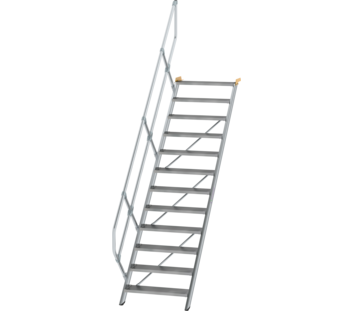 Esc. 45° larg. marche 800 mm, 12 mar., alu strié | © MUNK GmbH