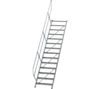 Esc. 45° larg. marche 800 mm, 14 mar., alu strié | © MUNK GmbH