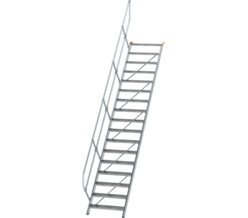 Stairs 45° step width 800 mm, 17 steps, gr. alu | © MUNK GmbH