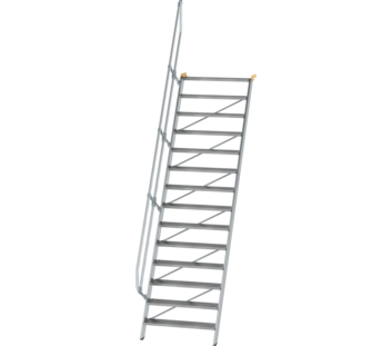 Stairs 60° step width 1,000 mm, 14 steps, gr. alu | © MUNK GmbH