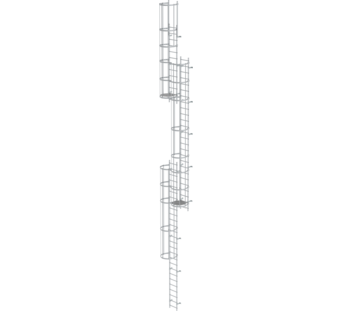 Mult-fl.vert. ladder w.back prot, anod.alu 15.20 m | © MUNK GmbH