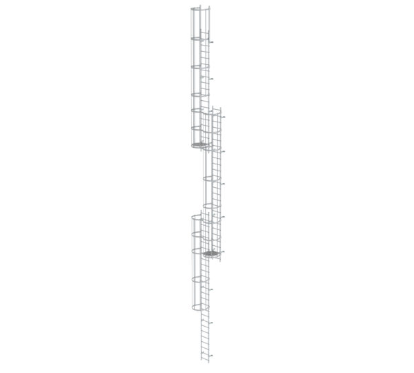 Mult-fl.vert. ladder w.back prot, anod.alu 17.16 m | © MUNK GmbH