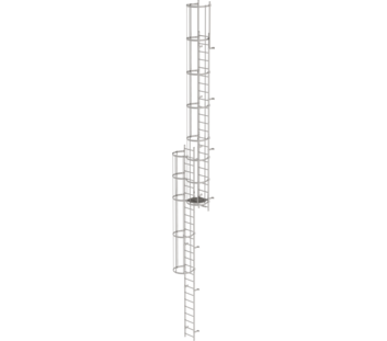 Mult-fl.vert. ladder w.back prot, st.stl. 12.96 m | © MUNK GmbH