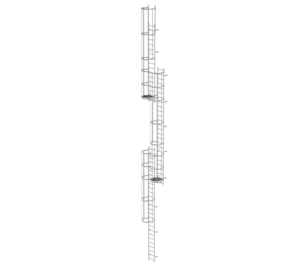 Mult-fl.vert. ladder w.back prot, st.stl. 16.32 m | © MUNK GmbH