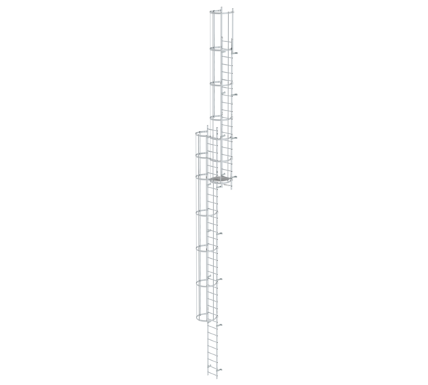 Multi.fl. vertical ladder w.bk prot.br.alu.14.64m | © MUNK GmbH