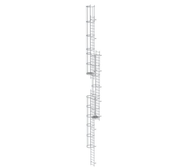 Mult-fl.vert. ladder w.back prot, anod.alu 17.16 m | © MUNK GmbH