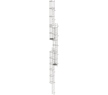 Mult-fl.vert. ladder w.back prot, st.stl. 16.32 m | © MUNK GmbH