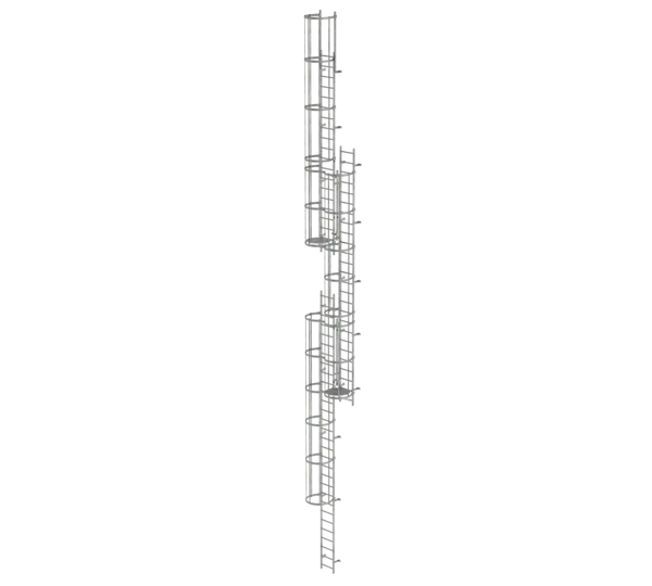 Mult-fl.vert. ladder w.back prot, gal.stl. 16.32 m | © MUNK GmbH