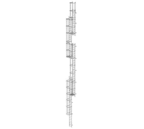 Mult-fl.vert. ladder w.back prot, gal.stl. 19.96 m | © MUNK GmbH